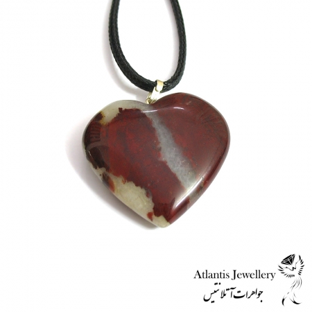 آویز قلب 3X3 سنگ جاسپربرسیات Brecciated Jasper