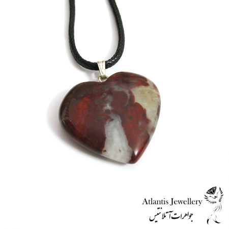 آویز قلب 3X3 سنگ جاسپربرسیات Brecciated Jasper