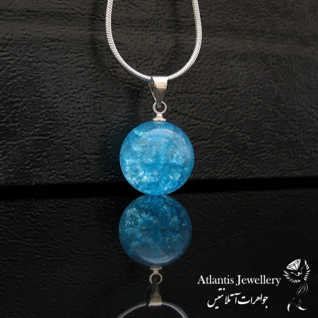آویز سنگ کریستال آبی Blue crystal