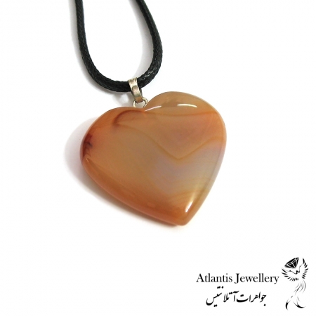 آویز قلب 3X3 سنگ عقیق قرمز Red Agate