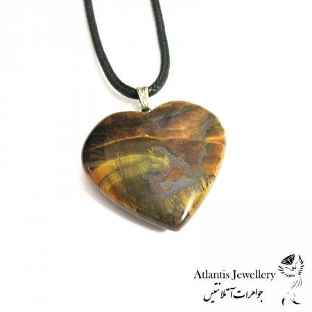 آویز قلب 3X3 سنگ چشم ببر Tigers Eye