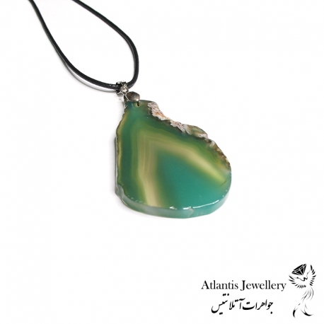 آویز پلاک عقیق سبز Green Agate