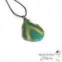 آویز پلاک عقیق سبز Green Agate