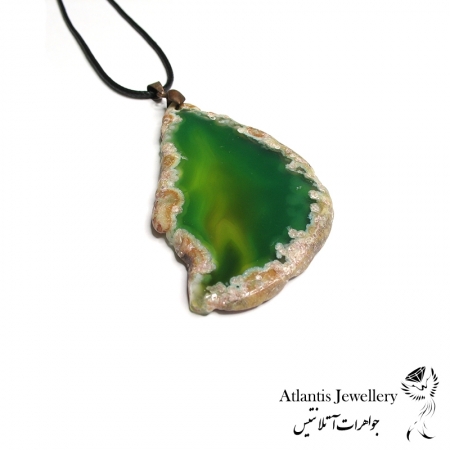 آویز پلاک عقیق سبز Green Agate