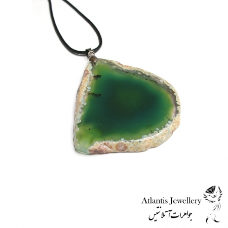 آویز پلاک عقیق سبز Green Agate