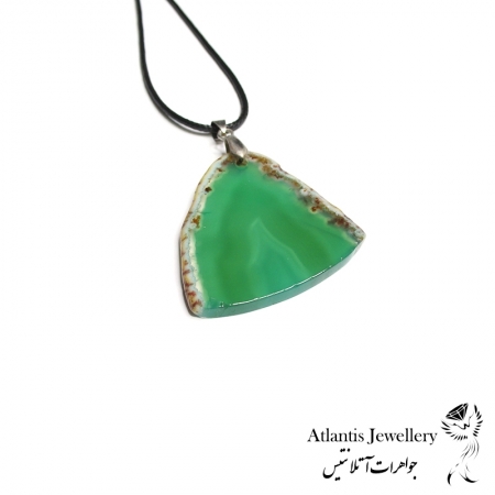 آویز پلاک عقیق سبز Green Agate