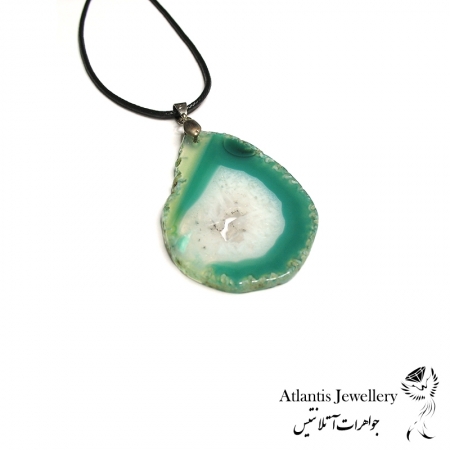 آویز پلاک عقیق سبز Green Agate