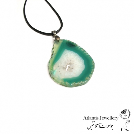 آویز پلاک عقیق سبز Green Agate