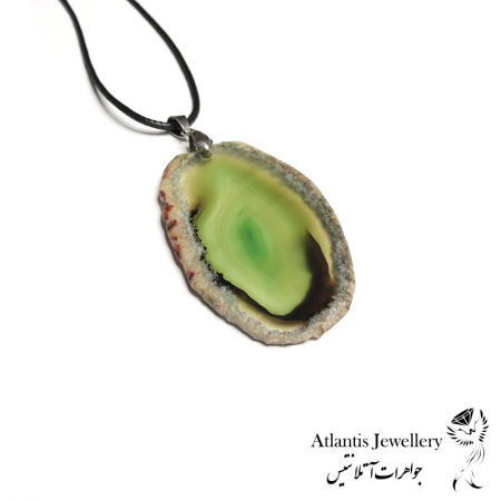 آویز پلاک عقیق سبز Green Agate