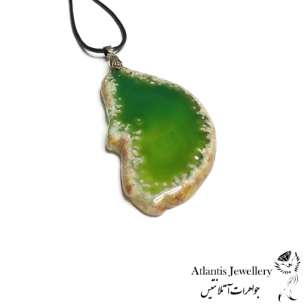 آویز پلاک عقیق سبز Green Agate