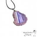 آویز پلاک عقیق بنفش Violet Agate