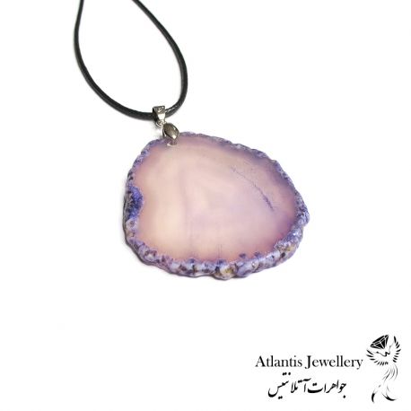 آویز پلاک عقیق بنفش Violet Agate