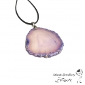 آویز پلاک عقیق بنفش Violet Agate