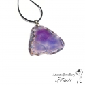 آویز پلاک عقیق بنفش Violet Agate