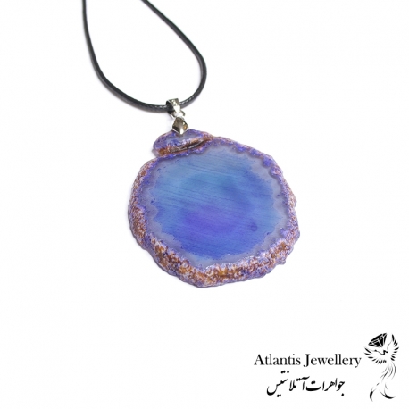 آویز پلاک عقیق بنفش Violet Agate