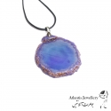 آویز پلاک عقیق بنفش Violet Agate