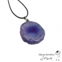 آویز پلاک عقیق بنفش Violet Agate