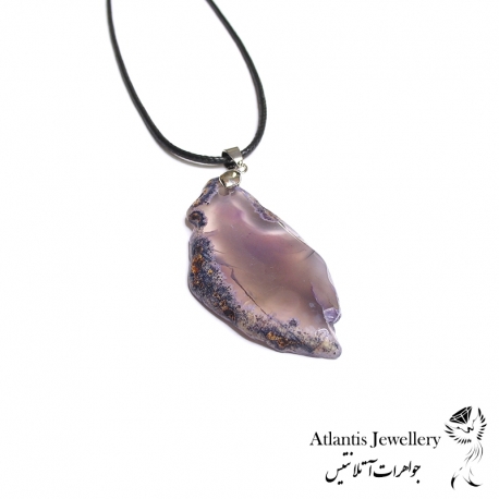 آویز پلاک عقیق بنفش Violet Agate