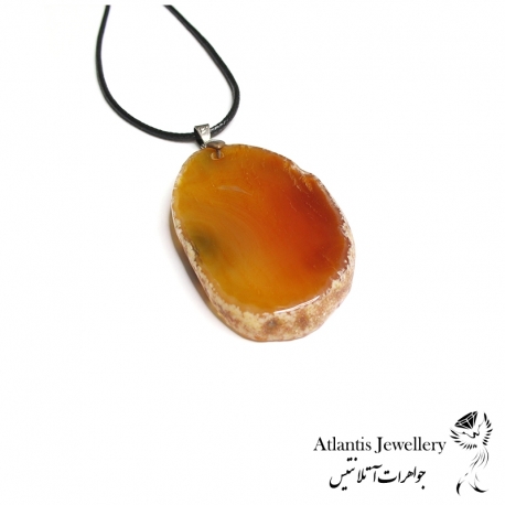 آویز پلاک عقیق کارنلیان Carnelian Agate