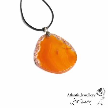 آویز پلاک عقیق کارنلیان Carnelian Agate