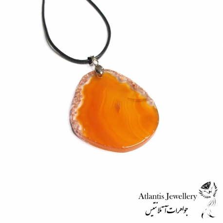 آویز پلاک عقیق کارنلیان Carnelian Agate