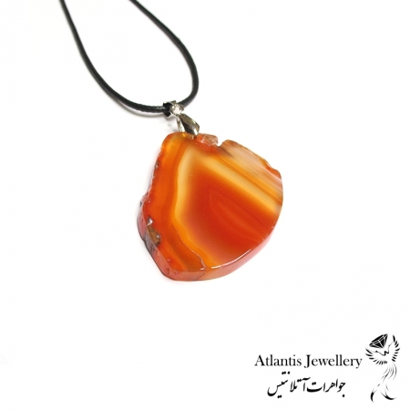 آویز پلاک عقیق کارنلیان Carnelian Agate