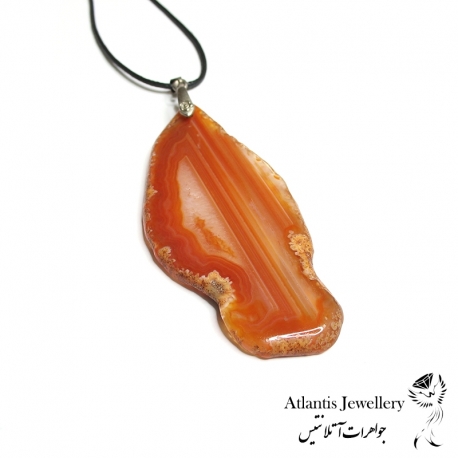 آویز پلاک عقیق کارنلیان Carnelian Agate