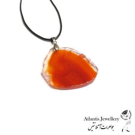 آویز پلاک عقیق کارنلیان Carnelian Agate