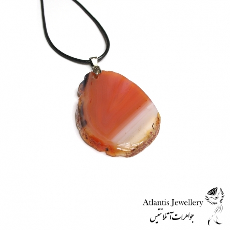 آویز پلاک عقیق کارنلیان Carnelian Agate