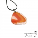 آویز پلاک عقیق کارنلیان Carnelian Agate