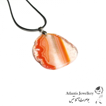 آویز پلاک عقیق کارنلیان Carnelian Agate