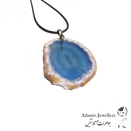 آویز پلاک عقیق آبی Blue Agate