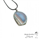 آویز پلاک عقیق آبی Blue Agate