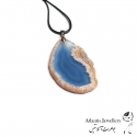 آویز پلاک عقیق آبی Blue Agate