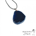 آویز پلاک عقیق آبی Blue Agate