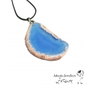 آویز پلاک عقیق آبی Blue Agate