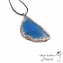 آویز پلاک عقیق آبی Blue Agate