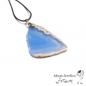 آویز پلاک عقیق آبی Blue Agate