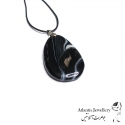 آویز پلاک عقیق سیاه - انیکس  Black Agate - onyx