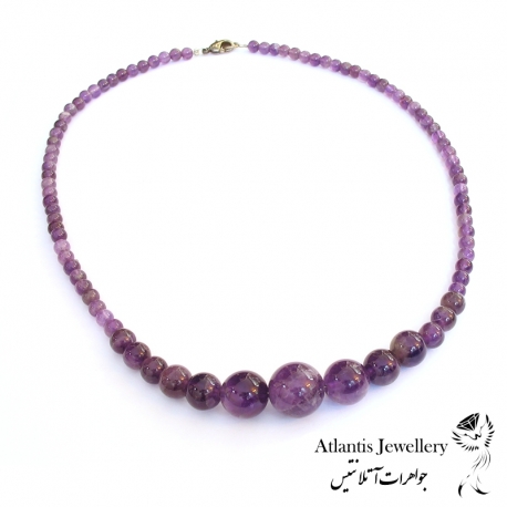 گردنبند مهره ای سنگ آمتیست Amethyst