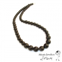 گردنبند مهره ای سنگ عقیق سیاه Black agate